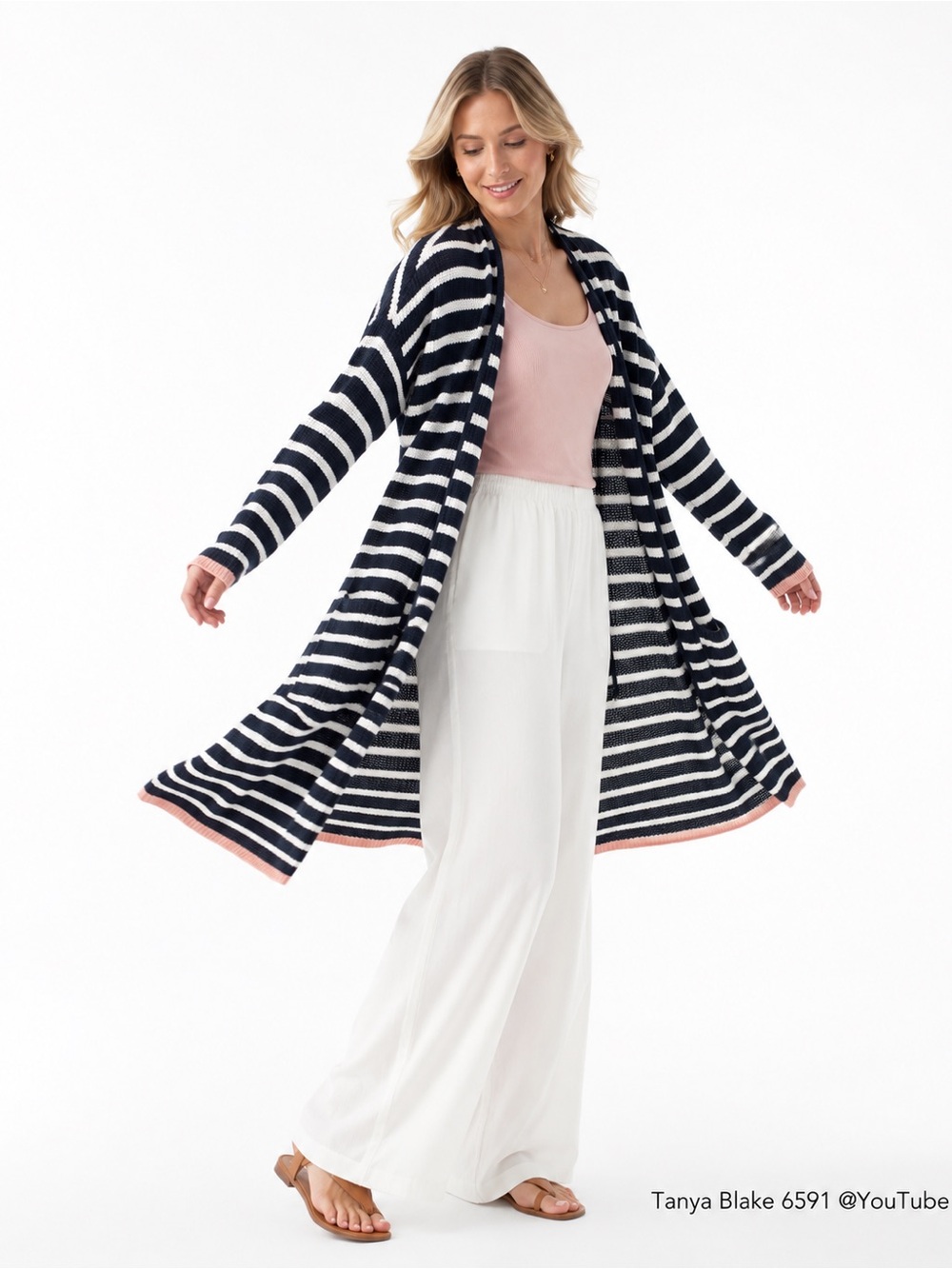 Part Two Copenhagen Striped Cotton Duster Cardigan – Size S